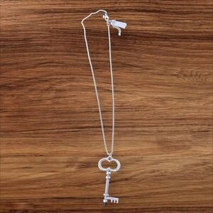 Chicos Silver Tone‎ Key Pendant Necklace Fashion Jewelry